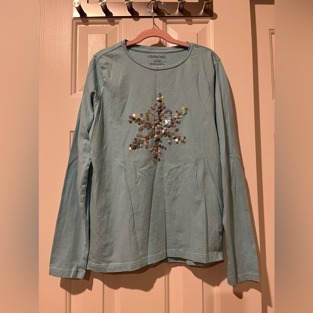 J Crew Crewcuts holiday/winter long sleeve t-shirt XL (12-14) - Picture 1 of 5